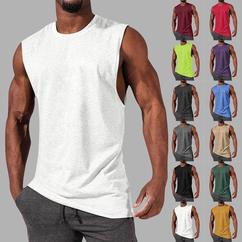 Mens bodybuilding solid vest - mens,